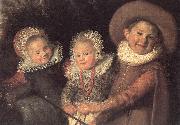 HALS, Frans Three Children with a Goat Cart (detail) oil